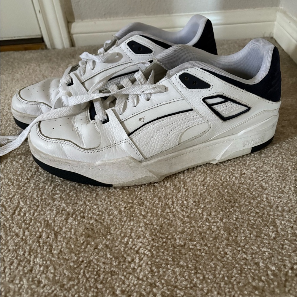 Men's White and Navy Puma